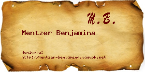 Mentzer Benjamina névjegykártya